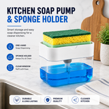 Kitchen Soap Pump & Sponge Holder – 2-in-1 Dish Soap Dispenser