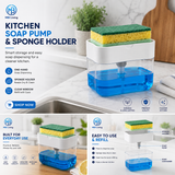 Kitchen Soap Pump & Sponge Holder – 2-in-1 Dish Soap Dispenser