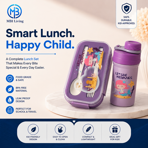 Kids Lunch Box & Water Bottle Set –  School & Travel Lunch Set