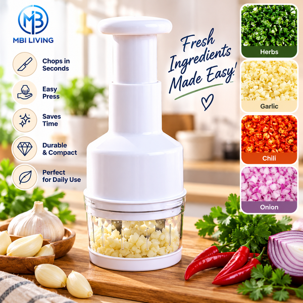 Manual Vegetable Chopper – Garlic, Onion & Herb Cutter